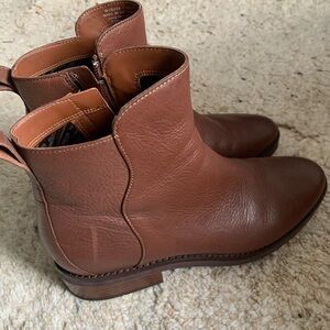 Cole Haan Waterproof Brown Leather Ankle Booties